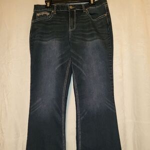 New Directions Embellished Curvy Boot Jeans